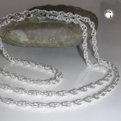 3mm Doppelankerkette Halskette Kette Collier, 925 Silber, 50cm, Unisex