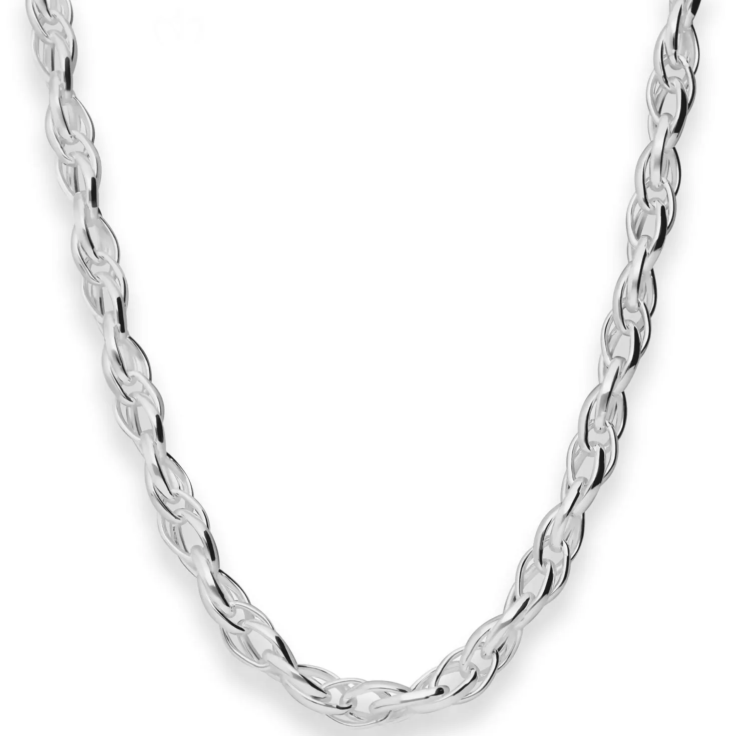 6,7mm Doppelankerkette Silberkette Collier Halskette aus 925 Silber 50cm
