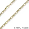 5mm Erbs-Anker oval Kette Halskette Collier aus 585 Gold Gelbgold 45cm