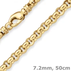 7,2mm Erbskette Goldkette Collier Halskette aus 585 Gold Gelbgold 50cm
