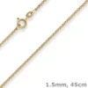 1,5mm Erbskette Goldkette Collier Halskette aus 585 Gold Gelbgold 45cm