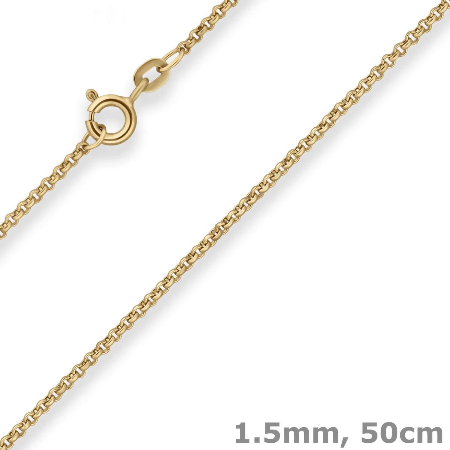 1,5mm Erbskette Goldkette Collier Halskette aus 333 Gold Gelbgold 50cm