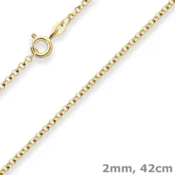 2mm Erbskette Goldkette Collier Halskette aus 585 Gold Gelbgold 42cm