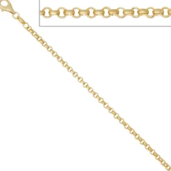 2,5mm Erbskette Kette Collier, 333 Gold Gelbgold, Goldkette, 45 cm