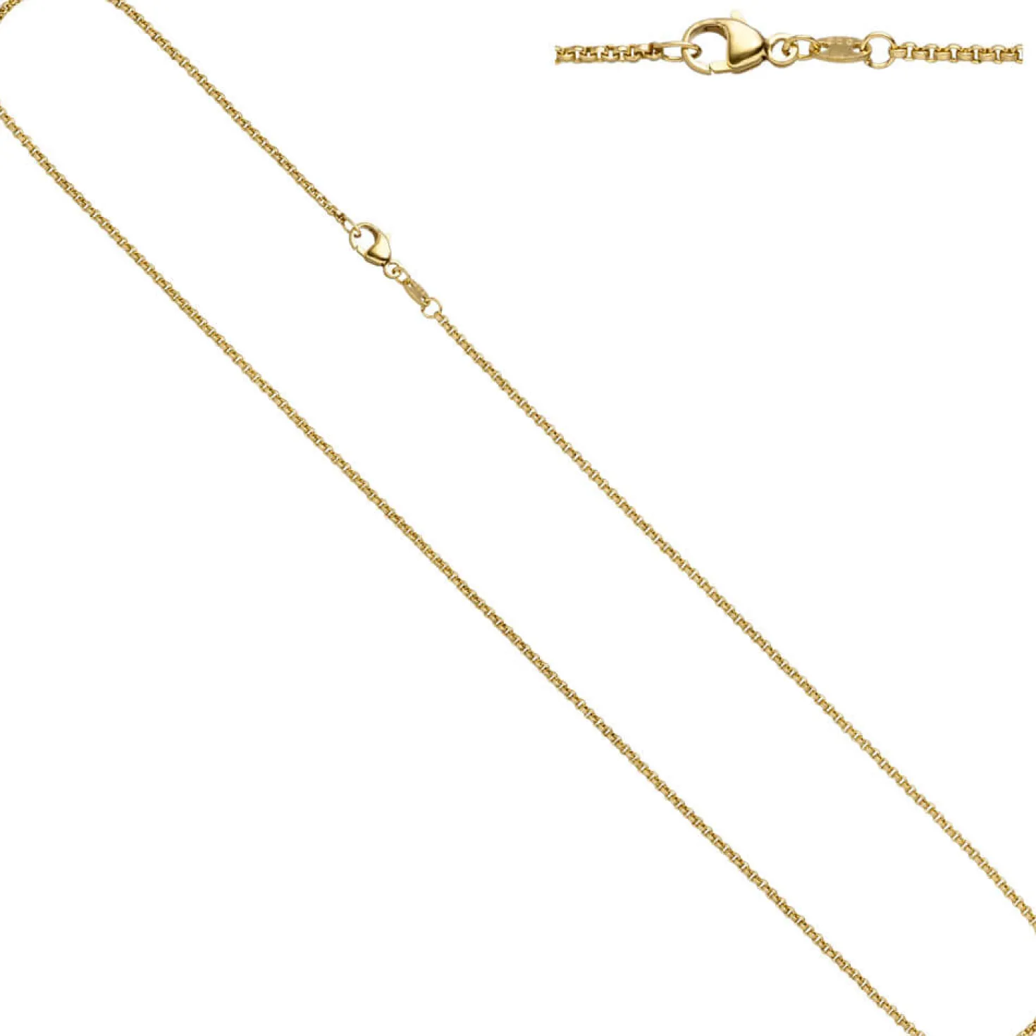 2,5mm Erbskette Kette Collier, 333 Gold Gelbgold, Goldkette, 42 cm