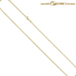 1,5mm Erbskette Kette Collier, 585 Gold Gelbgold, Goldkette, 36 cm