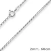 2mm Erbskette Silberkette Collier Halskette aus 925 Silber rhodiniert 60cm