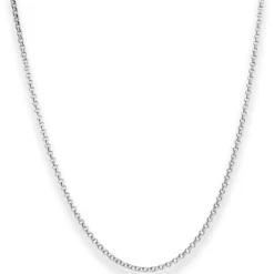 2mm Erbskette Silberkette Collier Halskette aus 925 Silber rhodiniert 60cm