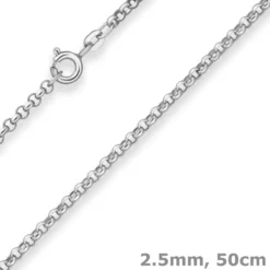 2,5mm Erbskette Silberkette Collier Halskette aus 925 Silber 50cm