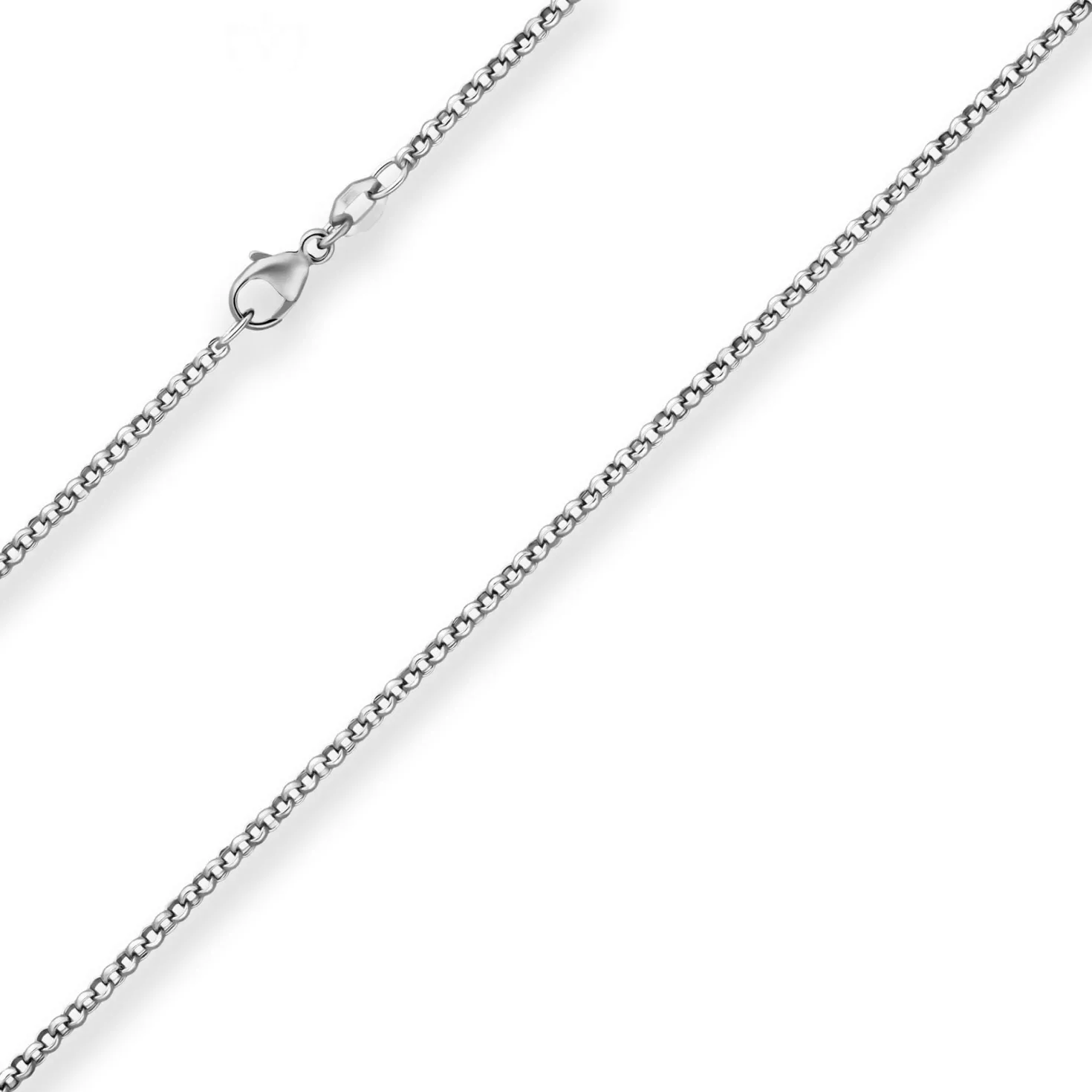 2mm Erbskette Silberkette Collier Halskette aus 925 Silber rhodiniert 60cm