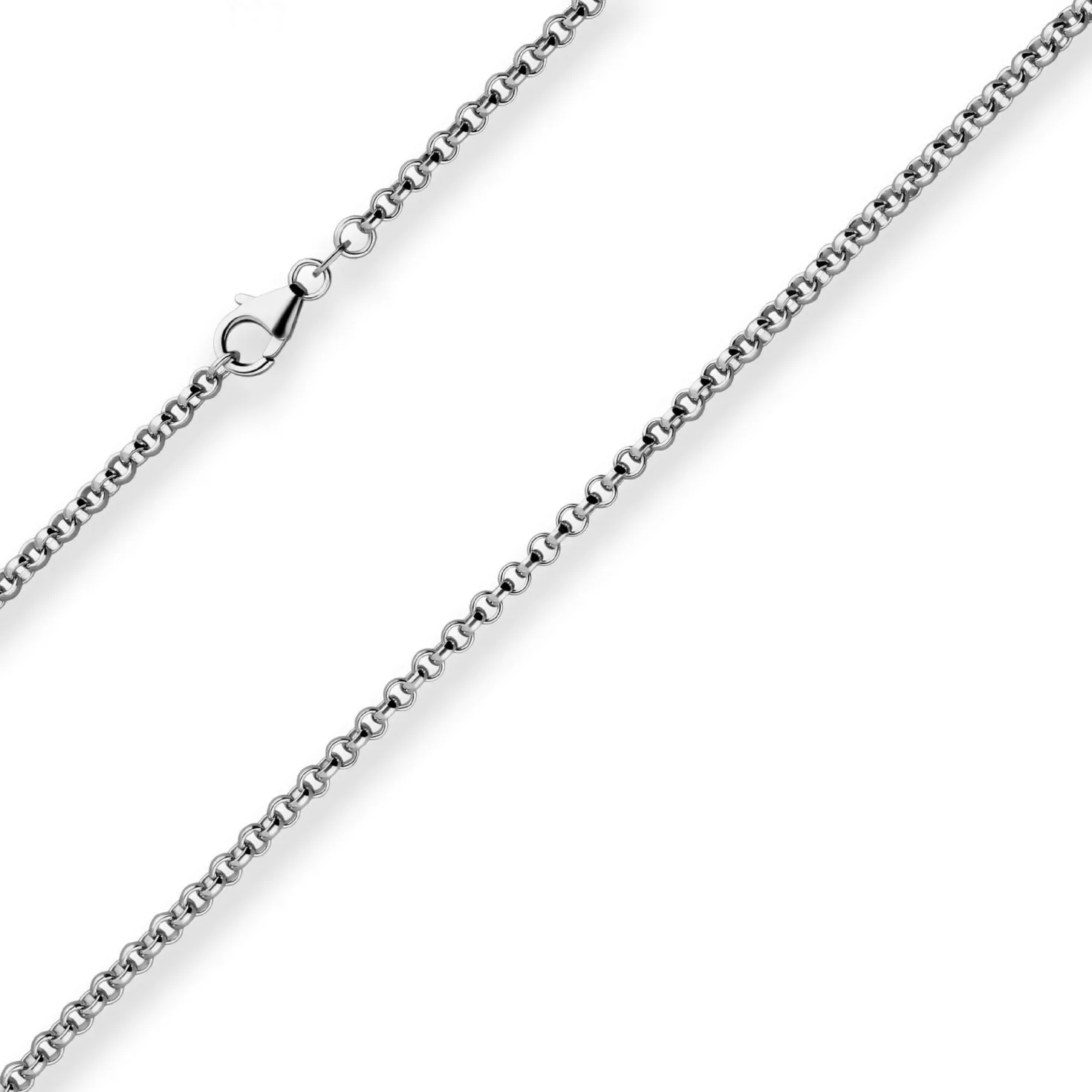 3mm Erbskette Silberkette Collier Halskette aus 925 Silber rhodiniert 60cm