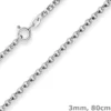 3mm Erbskette Silberkette Collier Halskette aus 925 Silber 80cm