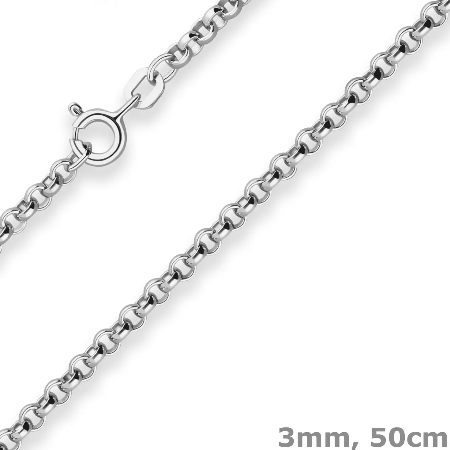 3mm Erbskette Silberkette Collier Halskette aus 925 Silber 50cm