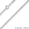 2,5mm Erbskette Silberkette Collier Halskette aus 925 Silber 70cm