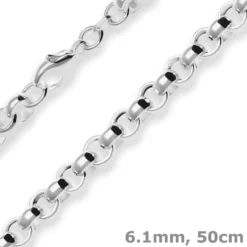 6,1mm Erbskette Silberkette Collier Halskette aus 925 Silber 50cm