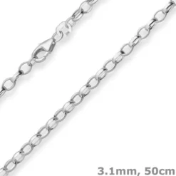 3,1mm Erbskette Silberkette Collier Halskette aus 925 Silber 50cm