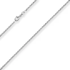 2mm Erbskette Silberkette Collier Halskette aus 925 Silber rhodiniert 55cm
