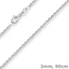 2mm Erbskette Silberkette Collier Halskette aus 925 Silber 90cm