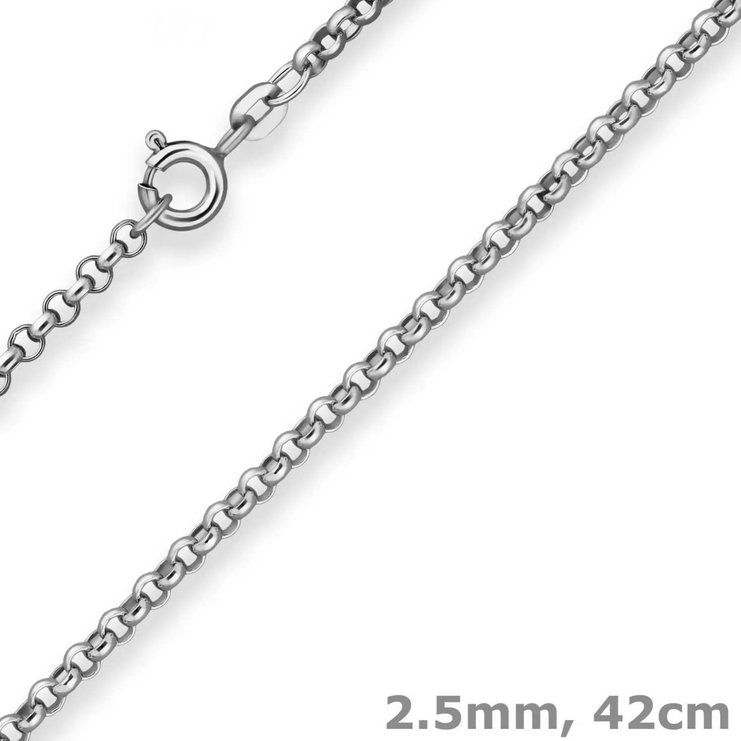 2,5mm Erbskette Silberkette Collier Halskette aus 925 Silber rhodiniert 42cm