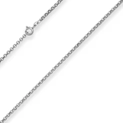 2,5mm Erbskette Silberkette Collier Halskette aus 925 Silber rhodiniert 60cm