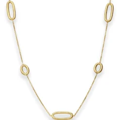 1,3mm Fantasiekette Goldkette Collier Ovale Halskette aus 750 Gold Gelbgold 45cm