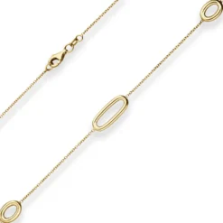 1,3mm Fantasiekette Goldkette Collier Ovale Halskette aus 585 Gold Gelbgold 45cm