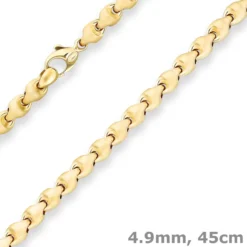 4,9mm Fantasiekette Goldkette Collier Halskette aus 585 Gold Gelbgold 45cm