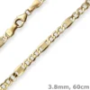3,8mm Fantasiekette Goldkette Collier Halskette aus 333 Gold Gelbgold 60cm