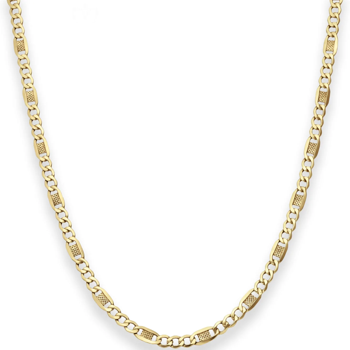 3,8mm Fantasiekette Goldkette Collier Halskette aus 375 Gold Gelbgold 50cm