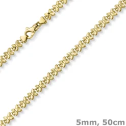 5mm Fantasie Kette Halskette Collier Schmetterlinge aus 585 Gold Gelbgold 50cm