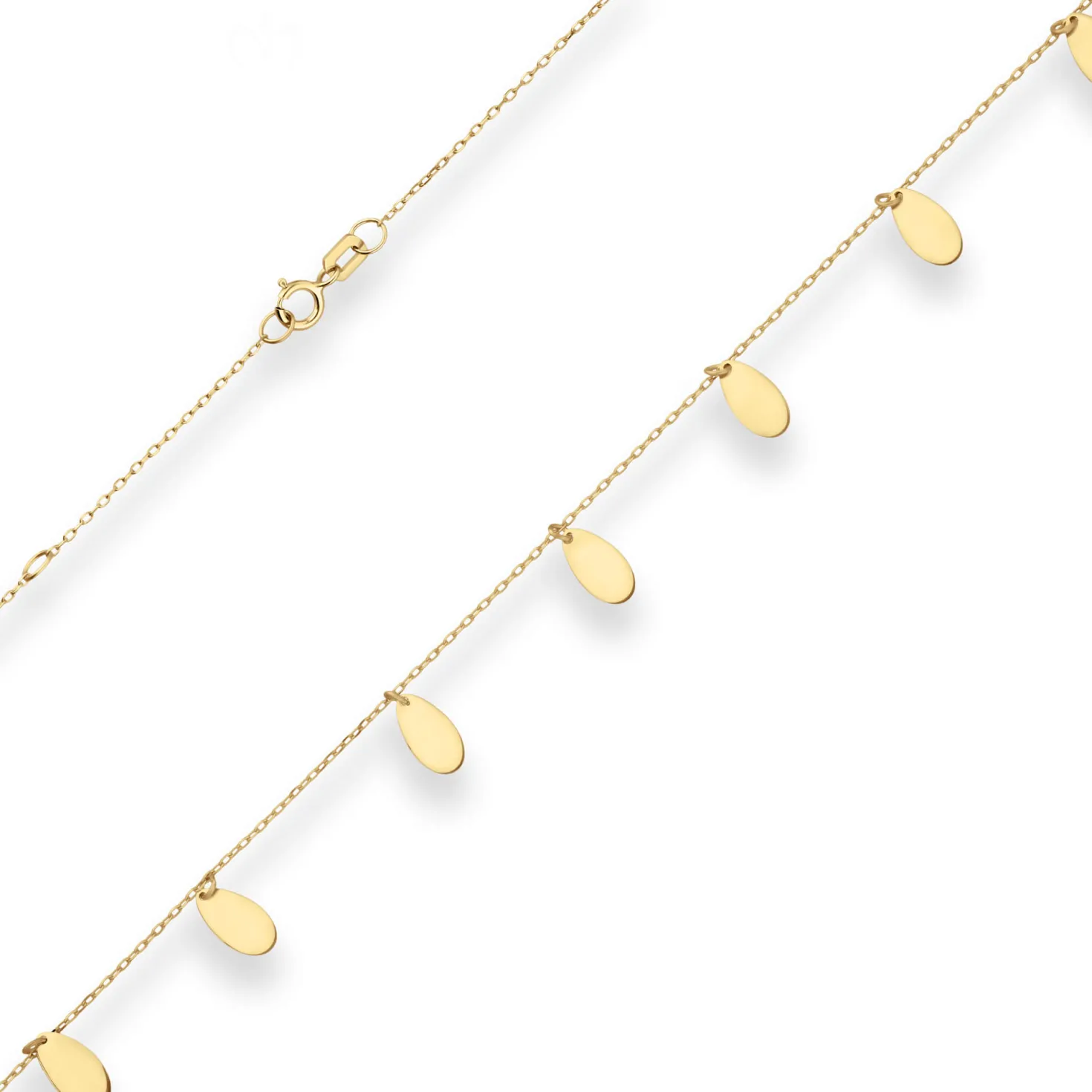 0,7mm Fantasiekette Kette Collier Anhänger Tropfen aus 375 Gold Gelbgold 45cm
