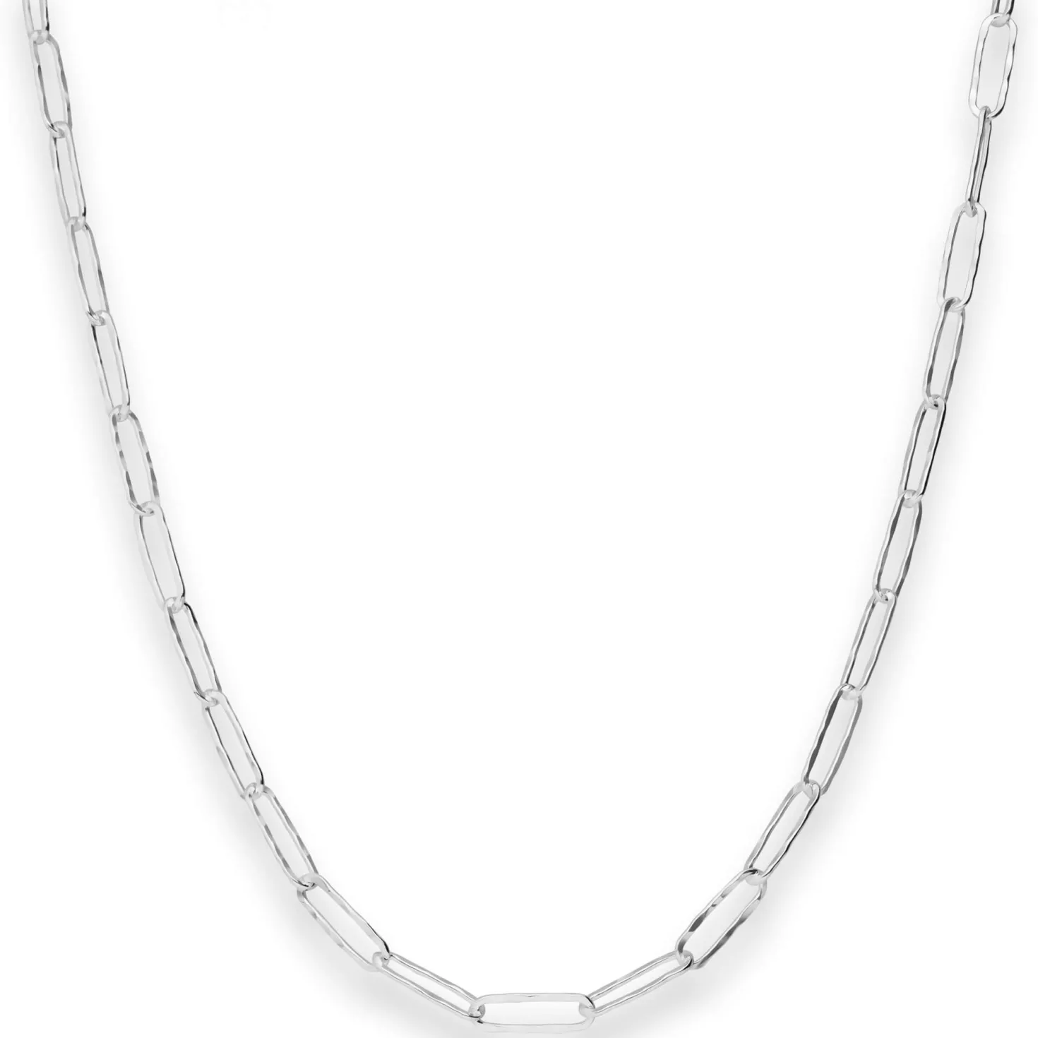 3,8mm Fantasiekette Silberkette Collier Paper-Clip Halskette aus 925 Silber 60cm