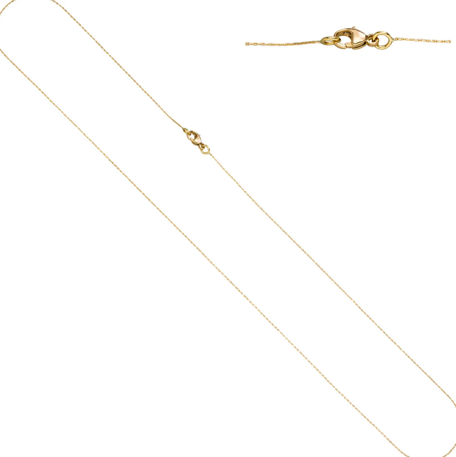 0,4mm feine Ankerkette Kette Halskette aus 750 Gold Gelbgold 45cm
