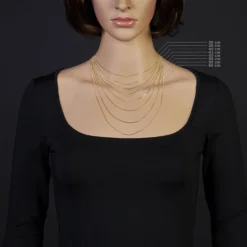 1mm feine Panzerkette 585 Gold Gelbgold, Kette Collier Halskette, 60cm