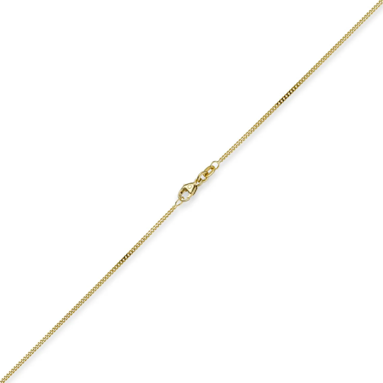 1mm feine Panzerkette 585 Gold Gelbgold, Kette Collier Halskette, 55cm