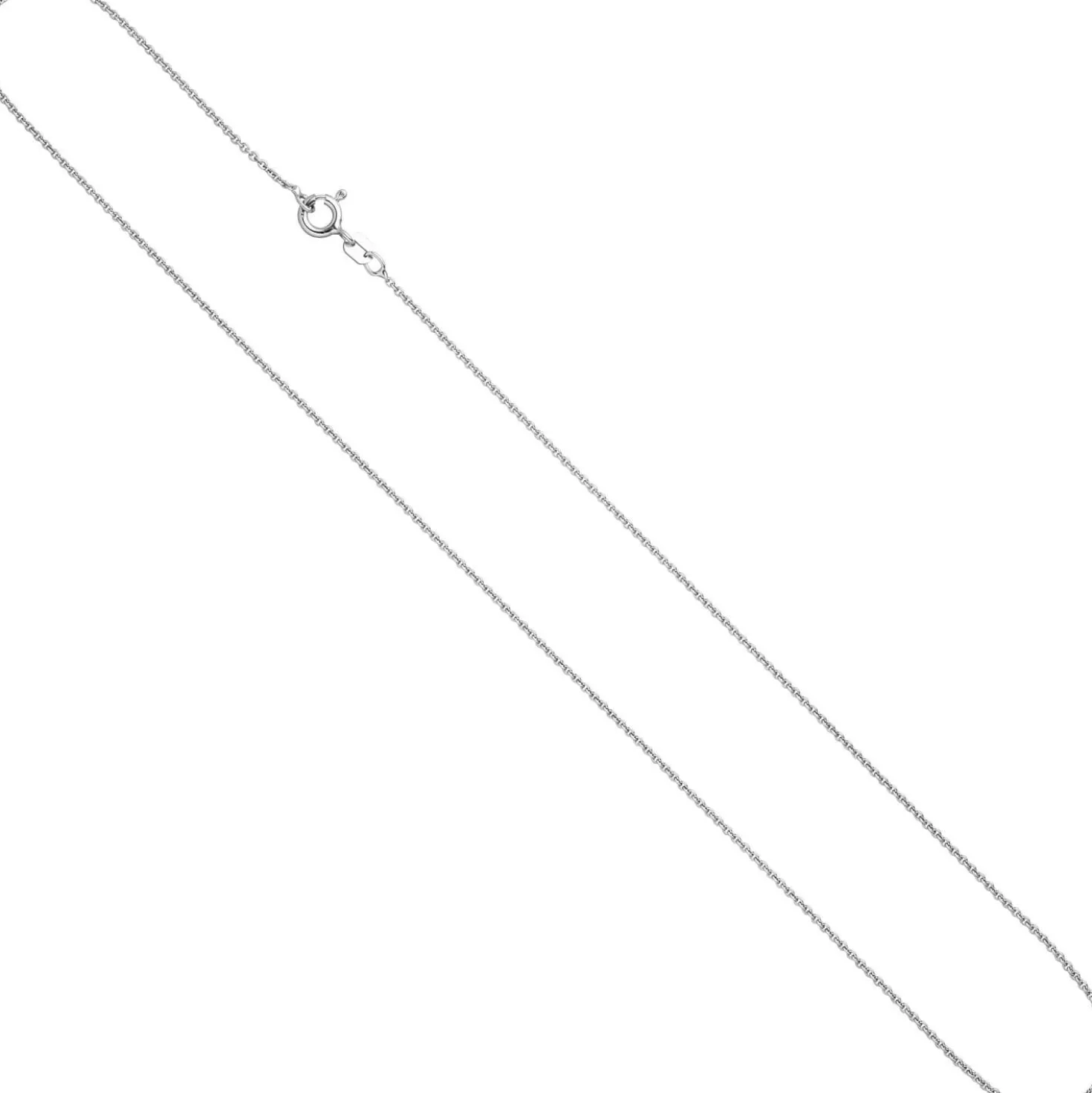 1,1mm feine Rundanker-Kette Halskette Collier aus 925 Silber rhodiniert 42cm