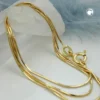 0,8mm feine Schlangenkette Halskette Collier 5-kant 9Kt 375 Gold Gelbgold 42cm