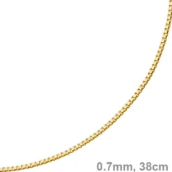 0,7mm feine Venezianerkette Echt Gold 585 Gelbgold Kette Halskette 38cm