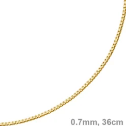 0,7mm feine Venezianerkette Echt Gold 585 Gelbgold Kette Halskette 36cm