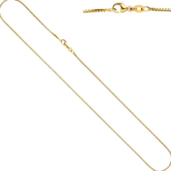0,9mm feine Venezianerkette Halskette Collier aus 750 Gold Gelbgold 45cm