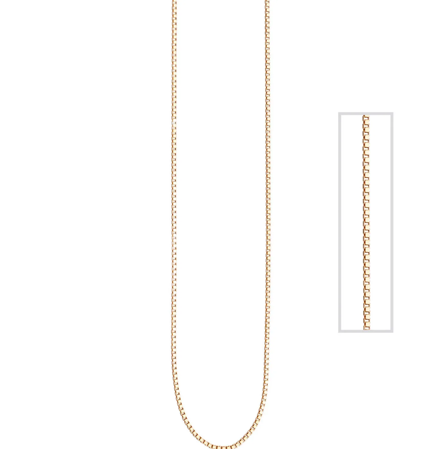 0,8mm feine Venezianerkette Kette Collier aus 925 Silber rotgold vergoldet 50cm