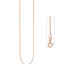 0,8mm feine Venezianerkette Kette Collier aus 925 Silber rotgold vergoldet 50cm