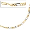 5,7mm Figarokette Collier Kette 333 Gold Gelbgold Weißgold Unisex 50cm