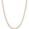 2,8mm Figarokette diamantiert Collier Halskette aus 750 Gold gelb/weiß 50cm