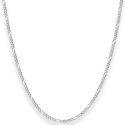1,9mm Figarokette diamantiert Collier Halskette aus 925 Silber rhodiniert 60cm