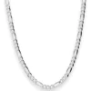 4,9mm Figarokette diamantiert Collier Halskette aus 925 Silber rhodiniert 55cm