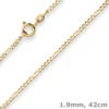 1,9mm Figarokette diamantiert Kette Collier Halskette aus 585 Gold Gelbgold 42cm