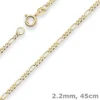 2,2mm Figarokette diamantiert Kette Collier Halskette aus 333 Gold Gelbgold 45cm