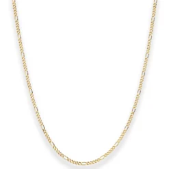 1,9mm Figarokette diamantiert Kette Collier Halskette aus 375 Gold Gelbgold 50cm