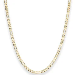 3,4mm Figarokette diamantiert Kette Collier Halskette aus 333 Gold Gelbgold 45cm